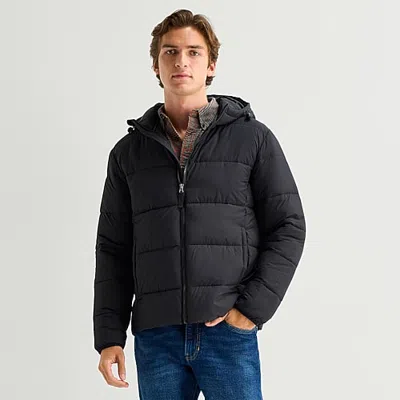 St. John's Bay Mens Puffer Jacket In Black