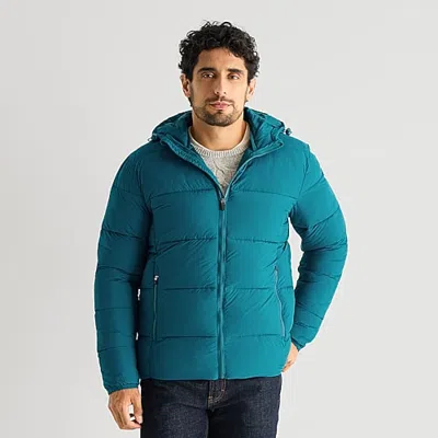 St. John's Bay Mens Puffer Jacket In Blue