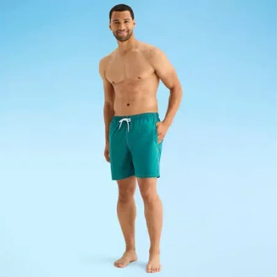 St. John's Bay Mens Swim Trunks In Green