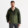 St. John's Bay Mens Water Resistant Lightweight Raincoat In Green