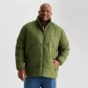 St. John's Bay Mens Water Resistant Midweight Big And Tall Puffer Jacket In Green