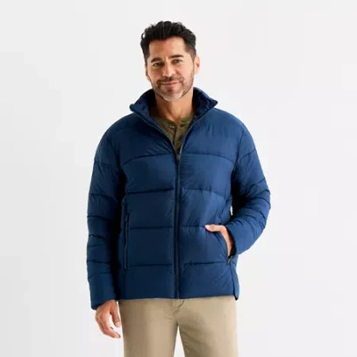 St. John's Bay Mens Water Resistant Midweight Puffer Jacket In Blue