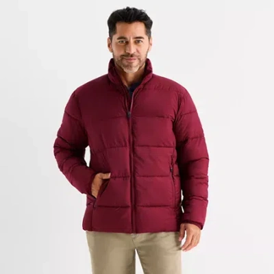 St. John's Bay Mens Water Resistant Midweight Puffer Jacket In Red