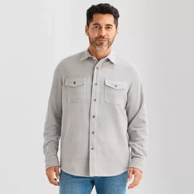 St. John's Bay Microfleece Mens Shirt Jacket In Gold