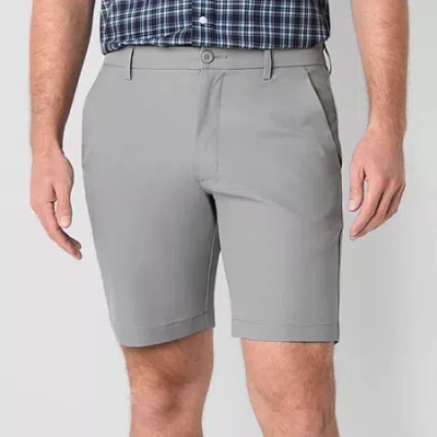 St. John's Bay Performance Mens 9" Mid Rise Moisture Wicking Chino Short In Gray