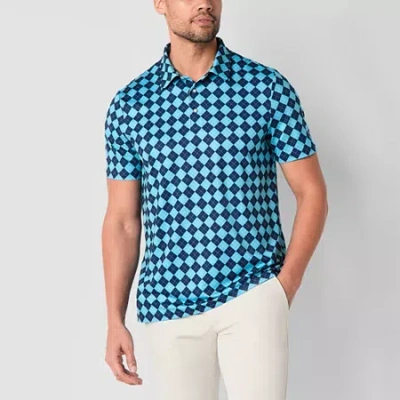 St. John's Bay Performance Mens Classic Fit Short Sleeve Polo Shirt In Blue