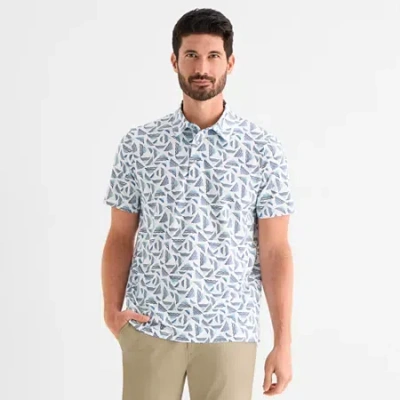 St. John's Bay Performance Mens Classic Fit Short Sleeve Polo Shirt In Blue