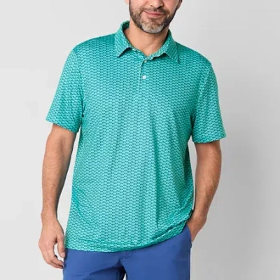 St. John's Bay Performance Mens Classic Fit Short Sleeve Polo Shirt In Blue