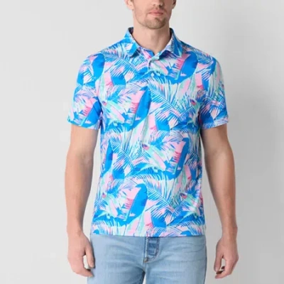 St. John's Bay Performance Mens Classic Fit Short Sleeve Polo Shirt In Blue