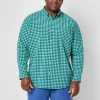 St. John's Bay Performance Mens Long Sleeve Classic Fit Big And Tall Button-down Shirt In Blue