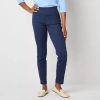 St. John's Bay Petite Womens Ankle Pull-on Pant In Blue