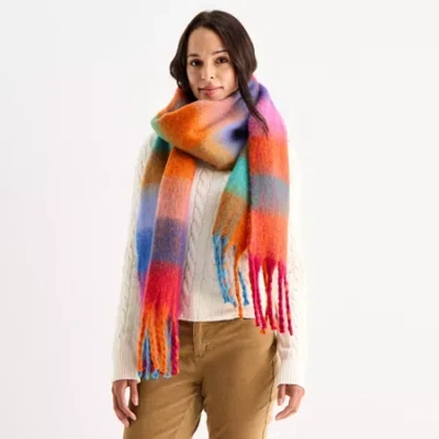 St. John's Bay Plaid Scarf In Blue