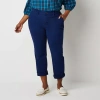 St. John's Bay Plus Women's Relaxed Fit Girl Friend Chino Pant In Blue