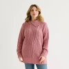 St. John's Bay Plus Womens Turtleneck Long Sleeve Pullover Sweater In Pink