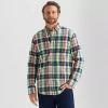 St. John's Bay Poplin Mens Long Sleeve Classic Fit Button-down Shirt In Multi