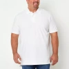 St. John's Bay Premium Stretch Big And Tall Mens Classic Fit Easy-on + Easy-off Adaptive Short Sleev In White