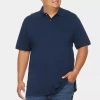 St. John's Bay Premium Stretch Big And Tall Mens Classic Fit Short Sleeve Polo Shirt In Blue