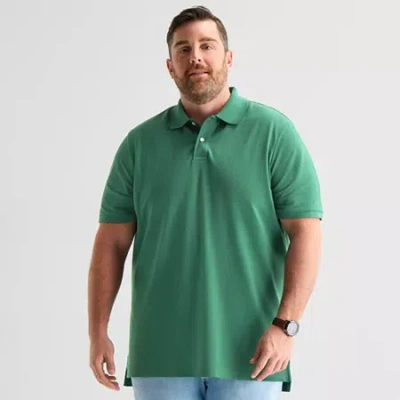 St. John's Bay Premium Stretch Big And Tall Mens Classic Fit Short Sleeve Polo Shirt In Green