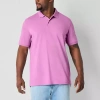 St. John's Bay Premium Stretch Big And Tall Mens Classic Fit Short Sleeve Polo Shirt In Purple