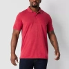 St. John's Bay Premium Stretch Big And Tall Mens Classic Fit Short Sleeve Polo Shirt In Red