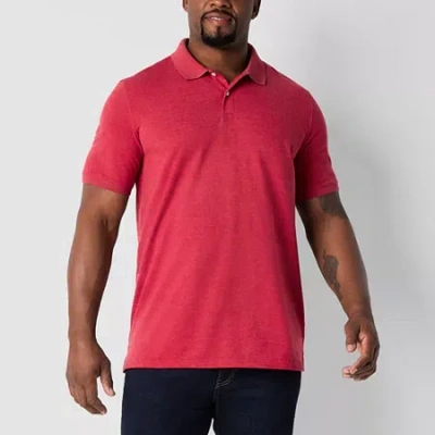 St. John's Bay Premium Stretch Big And Tall Mens Classic Fit Short Sleeve Polo Shirt In Red