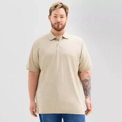 St. John's Bay Premium Stretch Big And Tall Mens Classic Fit Short Sleeve Polo Shirt In White