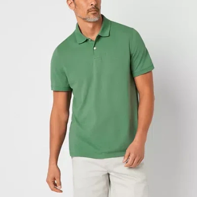 St. John's Bay Premium Stretch Mens Classic Fit Short Sleeve Polo Shirt In Green