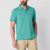 St. John's Bay Premium Stretch Mens Classic Fit Short Sleeve Polo Shirt In Animal Print