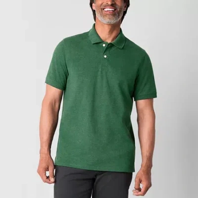 St. John's Bay Premium Stretch Mens Classic Fit Short Sleeve Polo Shirt In Green
