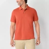 St. John's Bay Premium Stretch Mens Classic Fit Short Sleeve Polo Shirt In Orange