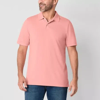 St. John's Bay Premium Stretch Mens Classic Fit Short Sleeve Polo Shirt In Pink