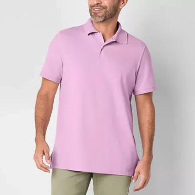 St. John's Bay Premium Stretch Mens Classic Fit Short Sleeve Polo Shirt In Pink