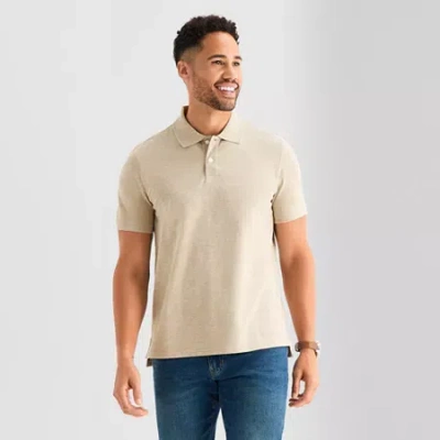 St. John's Bay Premium Stretch Mens Classic Fit Short Sleeve Polo Shirt In Blue