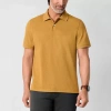 St. John's Bay Premium Stretch Mens Classic Fit Short Sleeve Polo Shirt In Yellow
