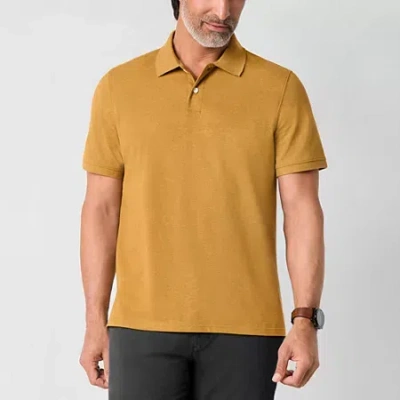St. John's Bay Premium Stretch Mens Classic Fit Short Sleeve Polo Shirt In Yellow