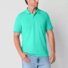St. John's Bay Premium Stretch Mens Slim Fit Short Sleeve Polo Shirt In Green