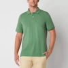 St. John's Bay Premium Stretch Mens Slim Fit Short Sleeve Polo Shirt In Green