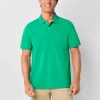 St. John's Bay Premium Stretch Mens Slim Fit Short Sleeve Polo Shirt In Green