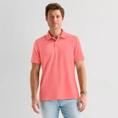 St. John's Bay Premium Stretch Mens Slim Fit Short Sleeve Polo Shirt In Pink