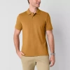 St. John's Bay Premium Stretch Mens Slim Fit Short Sleeve Polo Shirt In Yellow