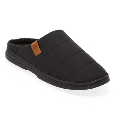 St. John's Bay Puffer Scuff Mens Memory Foam Slip-on Slippers In Black