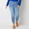St. John's Bay Pull On Womens Plus Mid Rise Jegging Jean In Blue