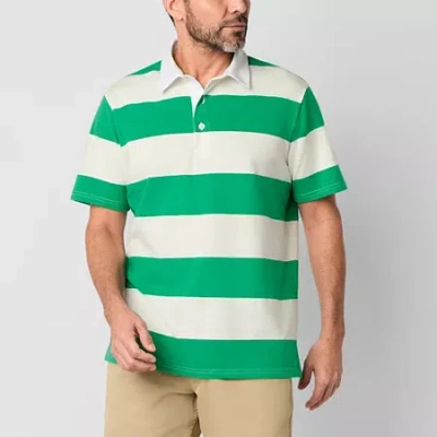 St. John's Bay Rugby Mens Classic Fit Short Sleeve Polo Shirt In Multi