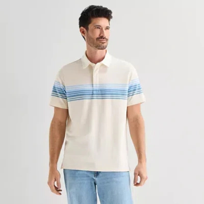 St. John's Bay Rugby Mens Classic Fit Short Sleeve Polo Shirt In White