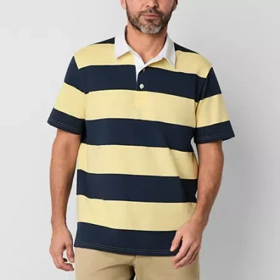 St. John's Bay Rugby Mens Classic Fit Short Sleeve Polo Shirt In Multi