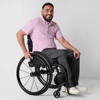 St. John's Bay Stretch Chino Mens Adaptive Easy-on + Easy-off Seated Wear Straight Fit Flat Front Pa In Gray