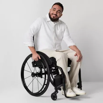 St. John's Bay Stretch Chino Mens Adaptive Easy-on + Easy-off Seated Wear Straight Fit Flat Front Pa In Neutral