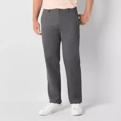 St. John's Bay Stretch Chino Mens Relaxed Fit Flat Front Pant In Blue