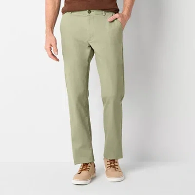 St. John's Bay Stretch Chino Mens Slim Fit Flat Front Pant In Green
