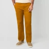 St. John's Bay Stretch Chino Mens Straight Fit Flat Front Pant In Brown